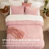 Bedsure Twin XL Comforter Set – Extra Long 5 Pieces Black Twin XL Bedding Set for All Seasons, Boho Contrasting Design Bed in a Bag with Comforter, Sheets, Pillowcase & Sham(14 – Light Pink/Ivory)