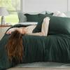 Bedsure Twin XL Comforter Set – Extra Long 5 Pieces Black Twin XL Bedding Set for All Seasons, Boho Contrasting Design Bed in a Bag with Comforter, Sheets, Pillowcase & Sham(07 – Forest Green/Sage Green)