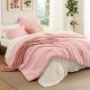 Bedsure Twin XL Comforter Set – Extra Long 5 Pieces Black Twin XL Bedding Set for All Seasons, Boho Contrasting Design Bed in a Bag with Comforter, Sheets, Pillowcase & Sham(14 – Light Pink/Ivory)