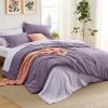 Bedsure Twin XL Comforter Set – Extra Long 5 Pieces Black Twin XL Bedding Set for All Seasons, Boho Contrasting Design Bed in a Bag with Comforter, Sheets, Pillowcase & Sham(10 – Grayish Purple/Lavender)