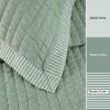 Bedsure Navy Quilts Queen Size – Queen Quilt Bedding Set Bedspread Coverlet, Lightweight Neutral Striped Bedding, 3-Piece Set with 90″x96″ Coverlet & 2 Pillow Shams, All-Season Soft Microfiber(10 – Green (Contrast Border))