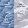 Bedsure Navy Quilts Queen Size – Queen Quilt Bedding Set Bedspread Coverlet, Lightweight Neutral Striped Bedding, 3-Piece Set with 90″x96″ Coverlet & 2 Pillow Shams, All-Season Soft Microfiber(03 – Blue (Solid Border))