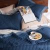 Bedsure Navy Quilts Queen Size – Queen Quilt Bedding Set Bedspread Coverlet, Lightweight Neutral Striped Bedding, 3-Piece Set with 90″x96″ Coverlet & 2 Pillow Shams, All-Season Soft Microfiber(08 – Navy (Contrast Border))