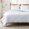 Bedsure Navy Quilts Queen Size – Queen Quilt Bedding Set Bedspread Coverlet, Lightweight Neutral Striped Bedding, 3-Piece Set with 90″x96″ Coverlet & 2 Pillow Shams, All-Season Soft Microfiber(13 – White (Contrast Border))