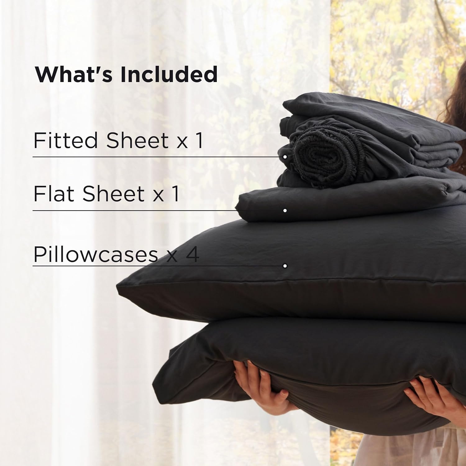 image:imageBedsure Deep Pocket Twin Sheets 4 Piece Prewashed UltraSoft Twin Sheets Set Fits Mattresses Up to 18 Inches Thick Breathable amp Secure Fit Hotel Luxury Bedding Olive GreenBlack