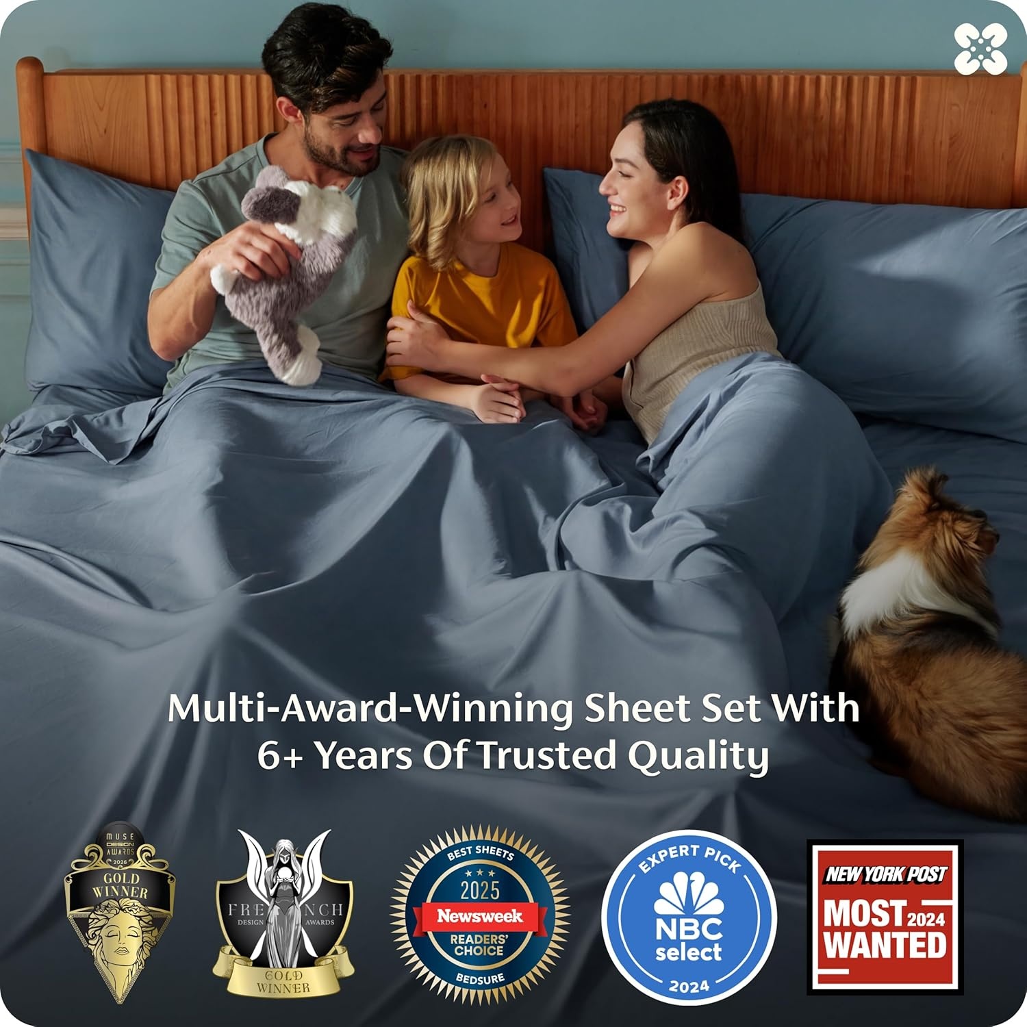 image:imageBedsure Queen Sheet Set Rayon Derived from Bamboo Cooling Sheets PureWoven Breathable amp Soft Deep Pocket Up to 16 Inches Hotel Luxury Silky Bedding for Hot Sleepers Coffee05 Dusty Blue