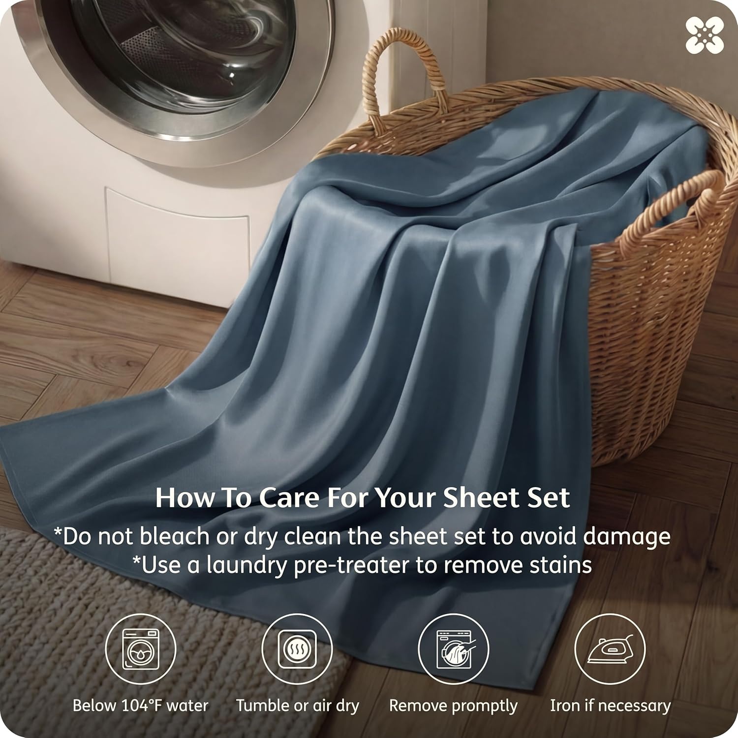 image:imageBedsure Queen Sheet Set Rayon Derived from Bamboo Cooling Sheets PureWoven Breathable amp Soft Deep Pocket Up to 16 Inches Hotel Luxury Silky Bedding for Hot Sleepers Coffee05 Dusty Blue