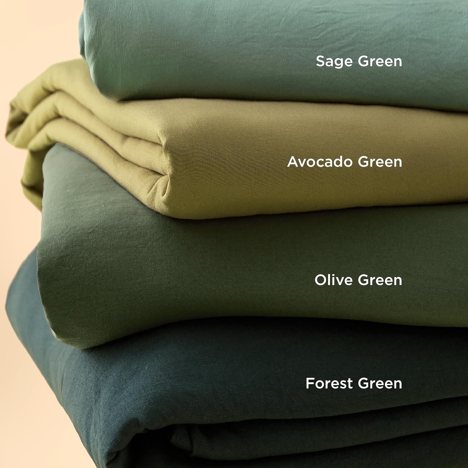 image:imageBedsure Duvet Cover Queen Size with Fitted Sheet 4 Pieces Prewashed Polyester Soft Bedding Set Includes 1 Duvet Cover 90x90 with Zipper Closure 2 Pillow Shams 1 Fitted Sheet Bright White01 Forest Green No Comforter