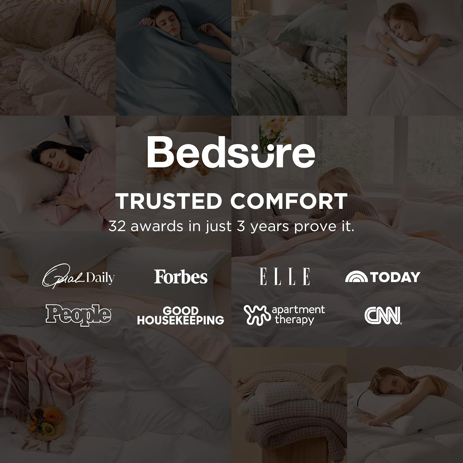 image:imageBedsure Duvet Cover Queen Size with Fitted Sheet 4 Pieces Prewashed Polyester Soft Bedding Set Includes 1 Duvet Cover 90x90 with Zipper Closure 2 Pillow Shams 1 Fitted Sheet Bright White01 Forest Green No Comforter