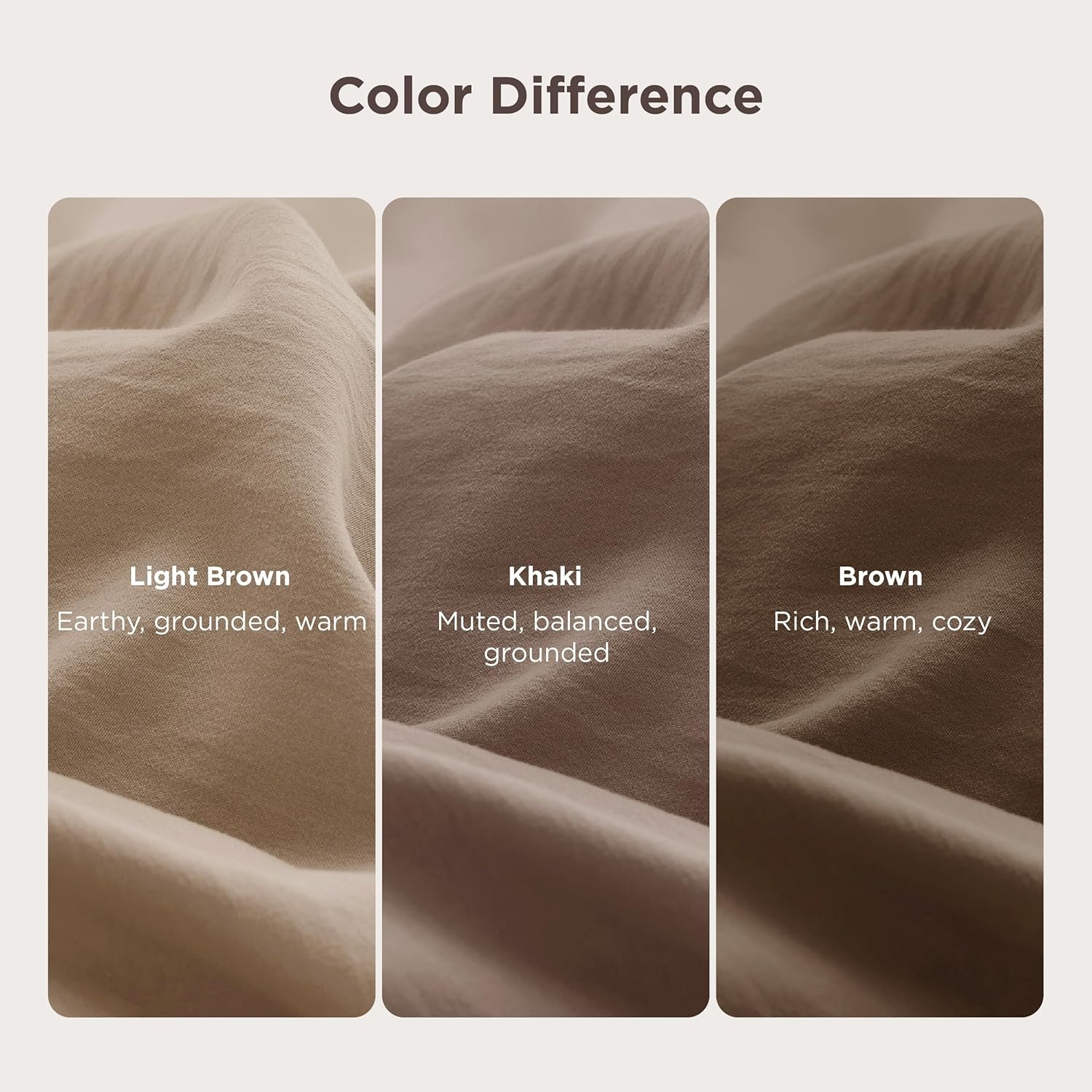 image:imageBedsure Duvet Cover Queen Size with Fitted Sheet 4 Pieces Prewashed Polyester Soft Bedding Set Includes 1 Duvet Cover 90x90 with Zipper Closure 2 Pillow Shams 1 Fitted Sheet Bright White02 Light Brown No Comforter