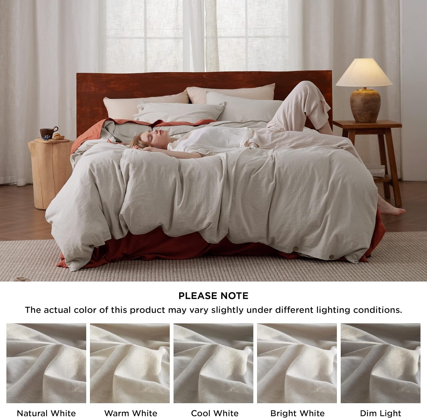 image:imageBedsure Cooling Queen Sheets Set Bundle Linen Cotton Duvet Cover