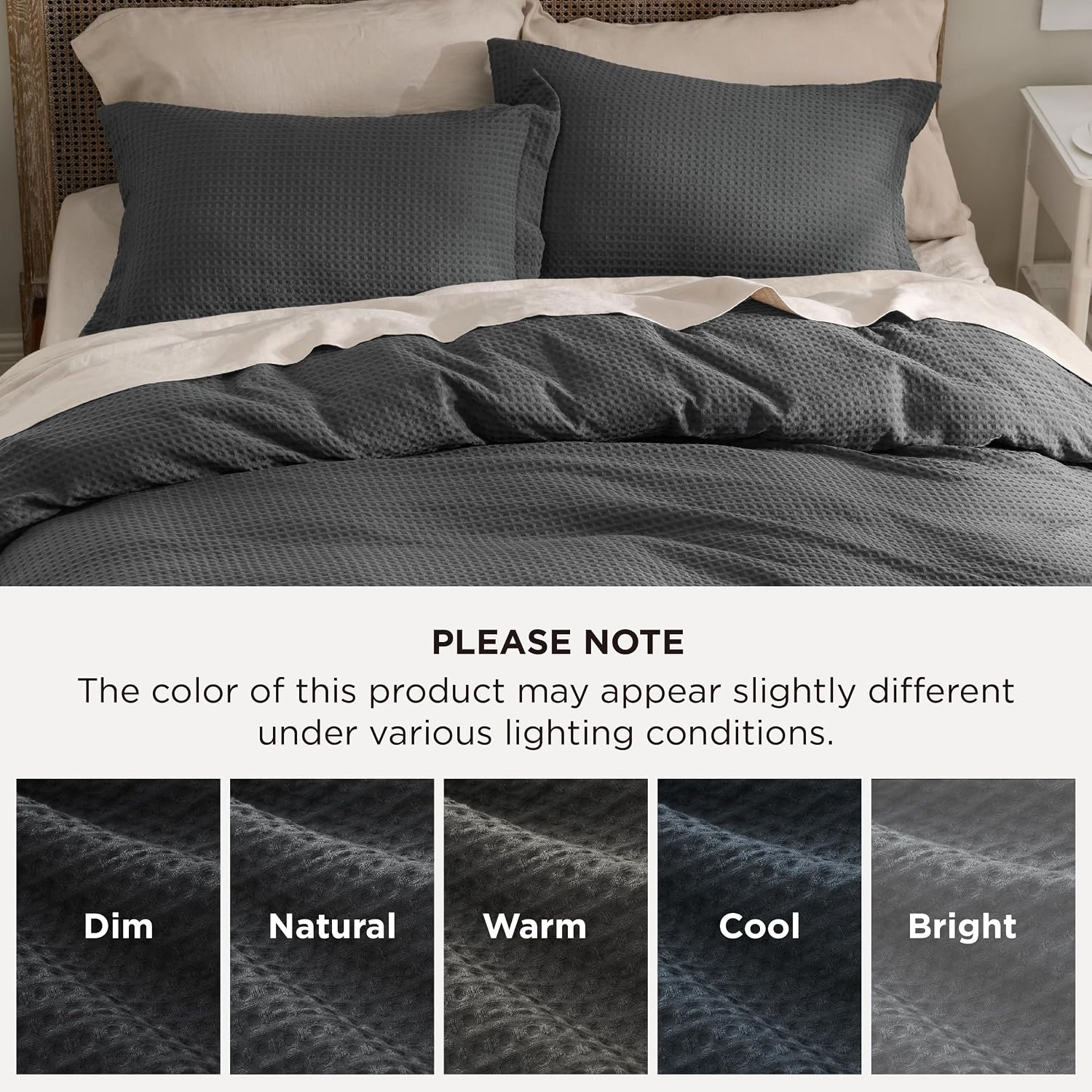 image:imageBedsure Boho Duvet Cover Queen Vintage Tufted Bedding 3Piece White Boho Bedding Lightweight Fade Resistant Machine Washable Soft Breathable All Seasons Zipper Closure 8 Corner Ties04 Charcoal Grey No Comforter