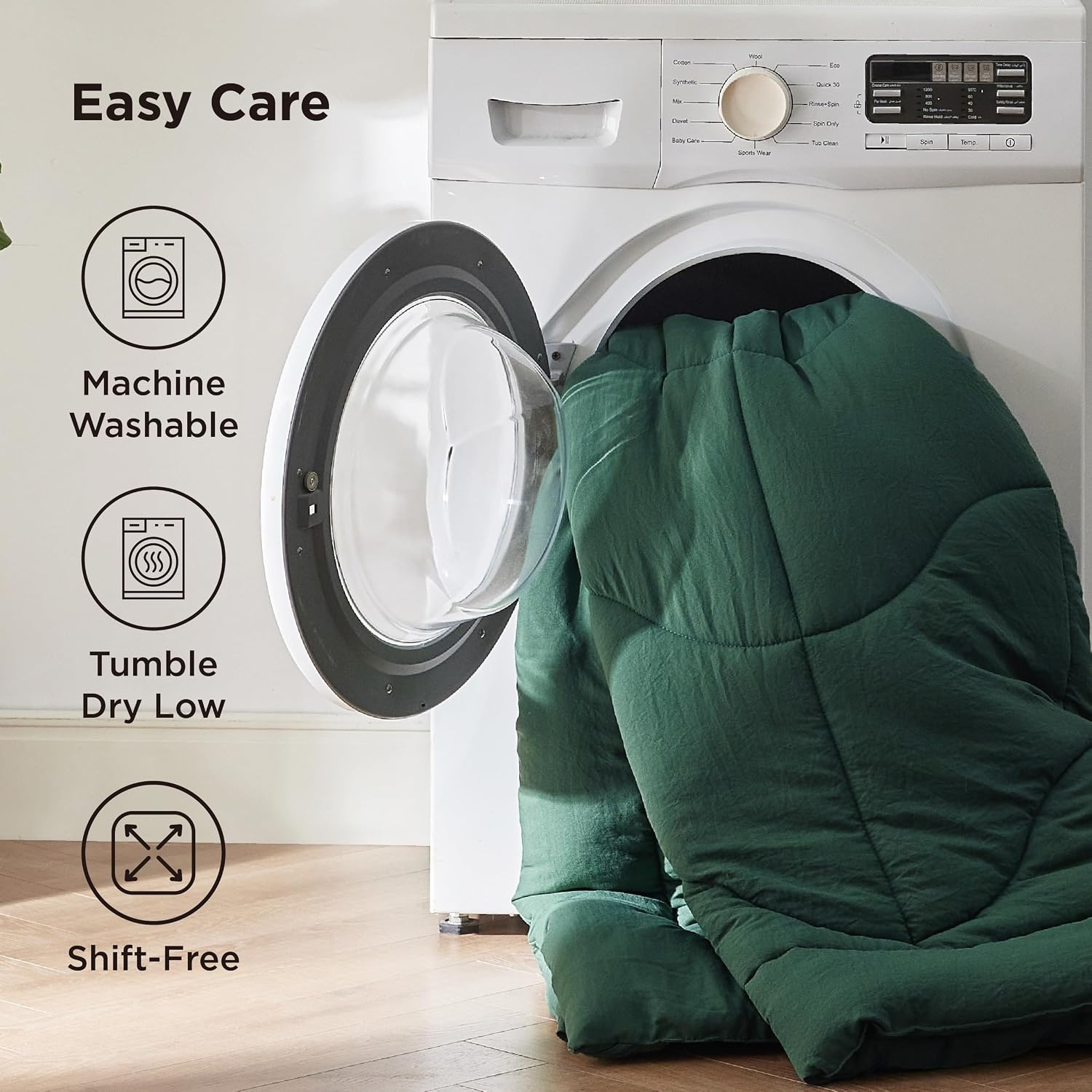 image:imageBedsure Queen Comforter Comforters Queen Size for All Season UltraSoft Quilted Down Alternative Comforter amp Prewashed Duvet Insert Blanket for Bed with 4 Tabs Machine Washabl Cream 88x88 inOlive Green