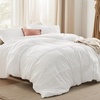 Bedsure Boho Duvet Cover Queen, Vintage Tufted Bedding, 3-Piece, White | Boho Bedding, Lightweight, Fade Resistant, Machine Washable, Soft, Breathable, All Seasons, Zipper Closure, 8 Corner Ties(10 – White – Grid (No Comforter))