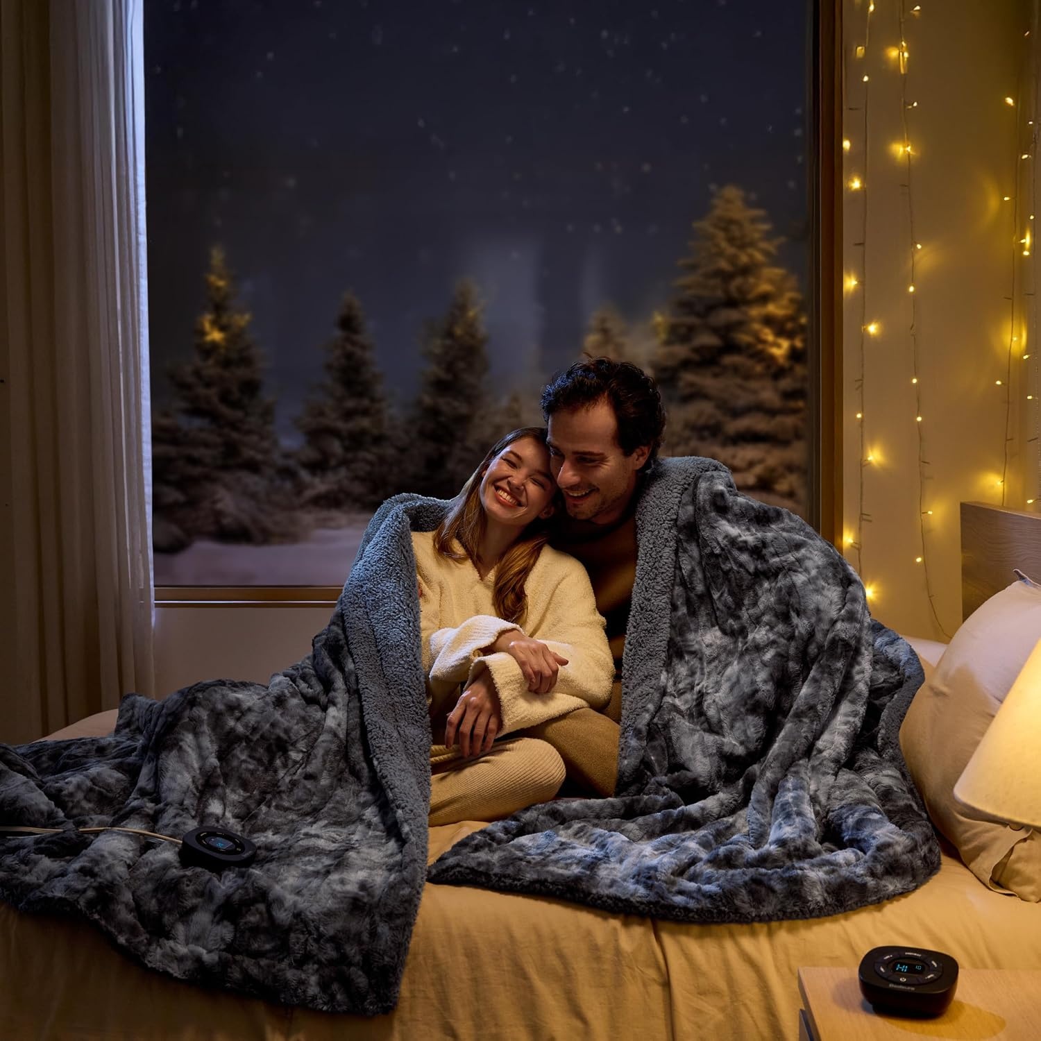 image:imageBedsure Electric Blanket Queen Size Dual Control Heated Blanket Queen Fast Heating with 6 Time Settings Up to 10H amp 6 Heat Settings Warm Gift for Grandma 84x90 inches Grey24 Grey