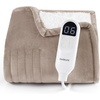 Bedsure Electric Blanket Queen Size – Dual Control Heated Blanket Queen, Fast Heating with 6 Time Settings (Up to 10H) & 6 Heat Settings, Warm Gift for Grandma (84×90 inches, Grey)(07 – Taupe)