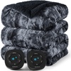 Bedsure Electric Blanket Queen Size – Dual Control Heated Blanket Queen, Fast Heating with 6 Time Settings (Up to 10H) & 6 Heat Settings, Warm Gift for Grandma (84×90 inches, Grey)(18 – Black)
