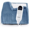 Bedsure Electric Blanket Queen Size – Dual Control Heated Blanket Queen, Fast Heating with 6 Time Settings (Up to 10H) & 6 Heat Settings, Warm Gift for Grandma (84×90 inches, Grey)(04 – Blue)