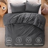 Bedsure PureWoven Cotton Comforter Set Prewashed, Queen, Light Pink(01 – Charcoal Grey)