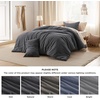 Bedsure PureWoven Cotton Comforter Set Prewashed, Queen, Light Pink(01 – Charcoal Grey)