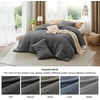 Bedsure PureWoven Cotton Comforter Set Prewashed, Queen, Light Pink(03 – Dark Grey)