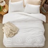 Bedsure PureWoven Cotton Comforter Set Prewashed, Queen, Light Pink(06 – White)