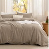 Bedsure PureWoven Cotton Comforter Set Prewashed, Queen, Light Pink(07 – Taupe)