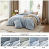 Bedsure PureWoven Cotton Comforter Set Prewashed, Queen, Light Pink(09 – Mineral Blue)