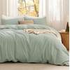 Bedsure PureWoven Cotton Comforter Set Prewashed, Queen, Light Pink(11 – Sage Green)
