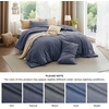 Bedsure PureWoven Cotton Comforter Set Prewashed, Queen, Light Pink(13 – Denim Blue)