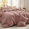 Bedsure PureWoven Cotton Comforter Set Prewashed, Queen, Light Pink(10 – Pink Clay)
