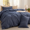 Bedsure PureWoven Cotton Comforter Set Prewashed, Queen, Light Pink(13 – Denim Blue)