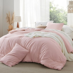 Bedsure PureWoven Cotton Comforter Set Prewashed, Queen, Light Pink(00 – Light Pink)
