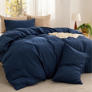 Bedsure PureWoven Cotton Comforter Set Prewashed, Queen, Light Pink(08 – Navy)