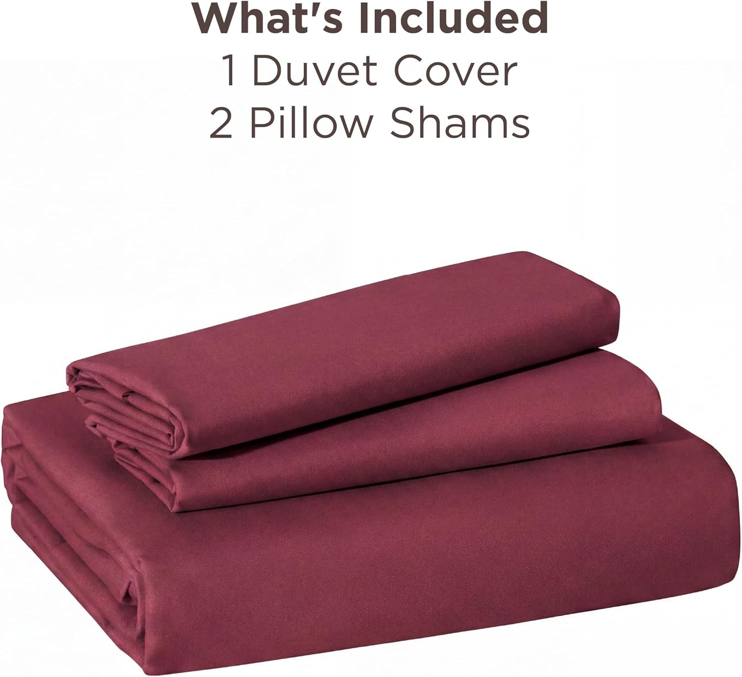 image:imageBedsure Duvet Cover King Size 3Pcs Double Brushed Bedding Set Light Beige08 Dark Red