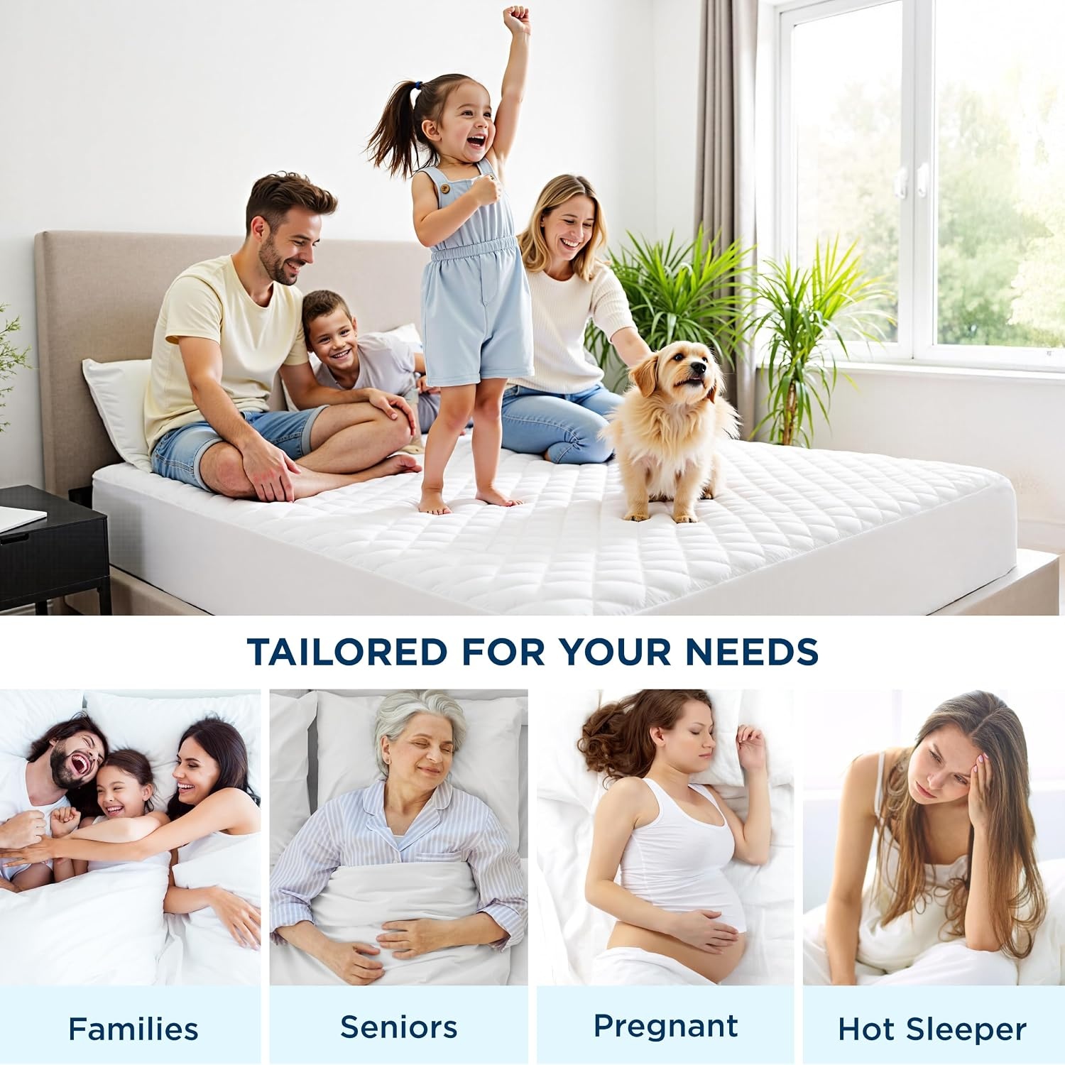 image:imageBedsure Waterproof King Mattress Protector Sheet Set White White