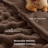 Bedsure Fluffy Bubble Faux Fur Throw Blanket, 50″x60″, Olive Green(Chestnut Brown)