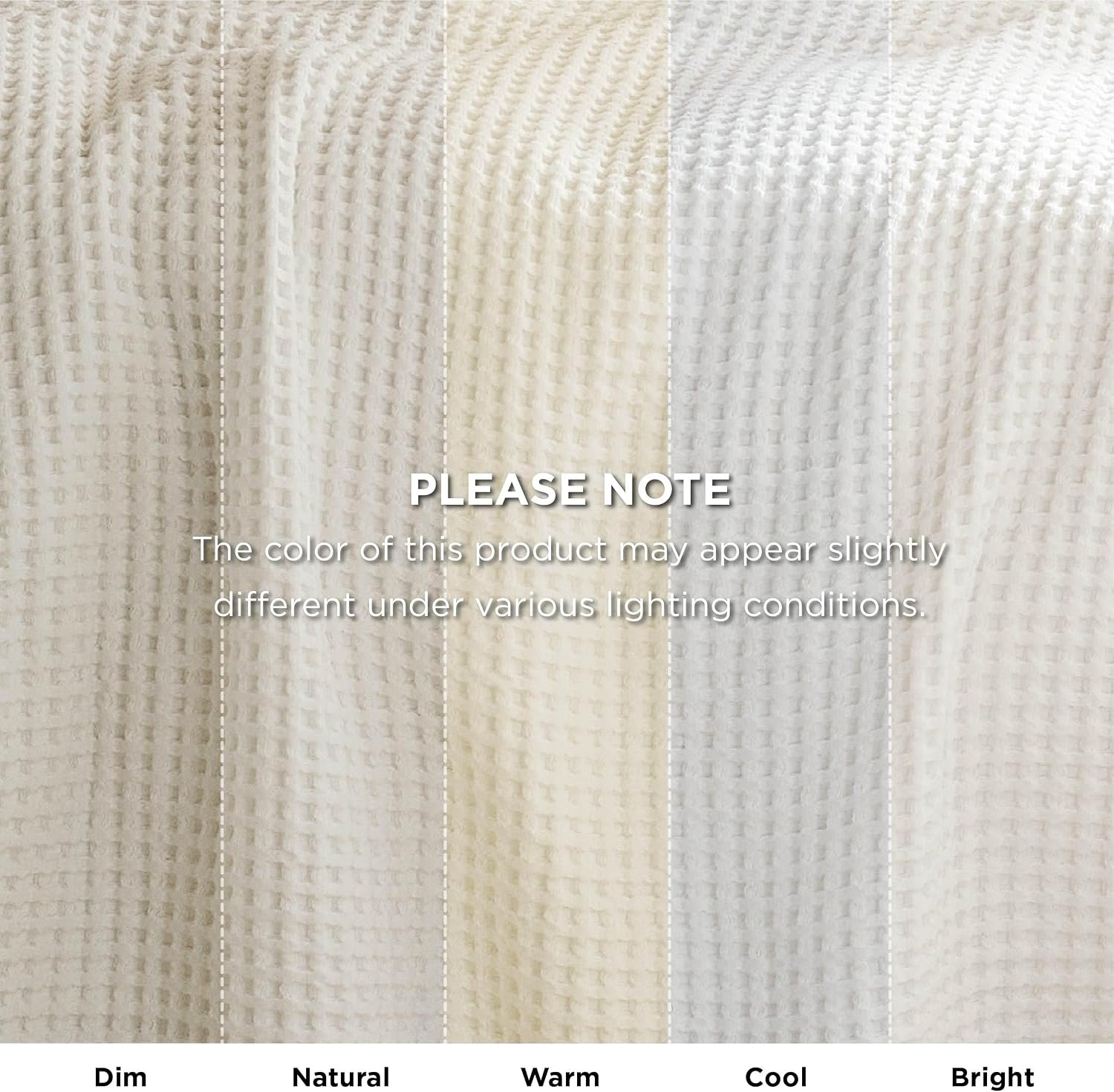 image:imageBedsure Lightweight 100 Cotton Waffle Blanket King Coffee BrownIvory