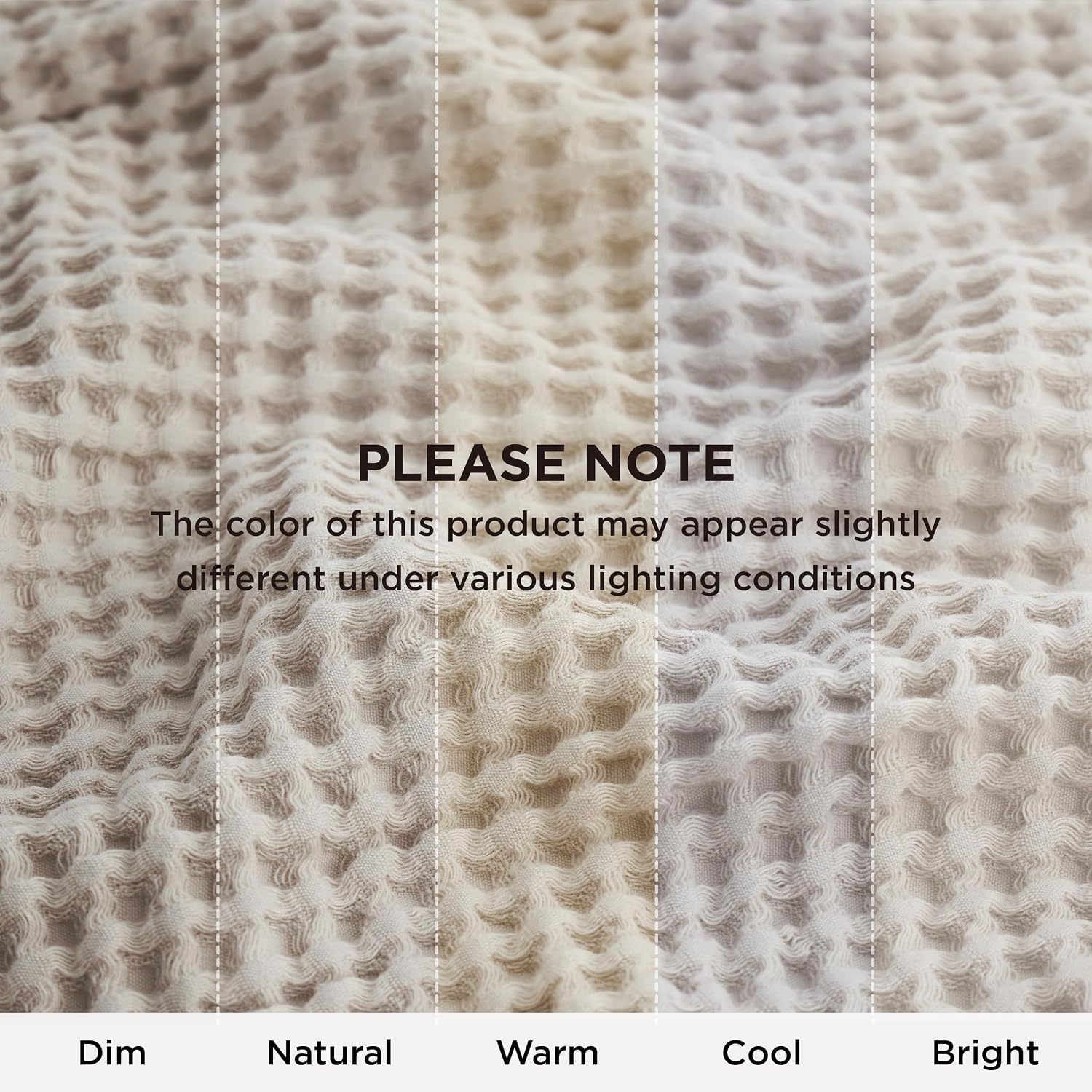 image:imageBedsure Lightweight 100 Cotton Waffle Blanket King Coffee BrownLinen