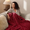 Bedsure Cloud Bubble Twin Blanket Halloween Decor, Burnt Orange, 60″×80″(Red)